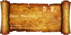 Ugor Marcián névjegykártya